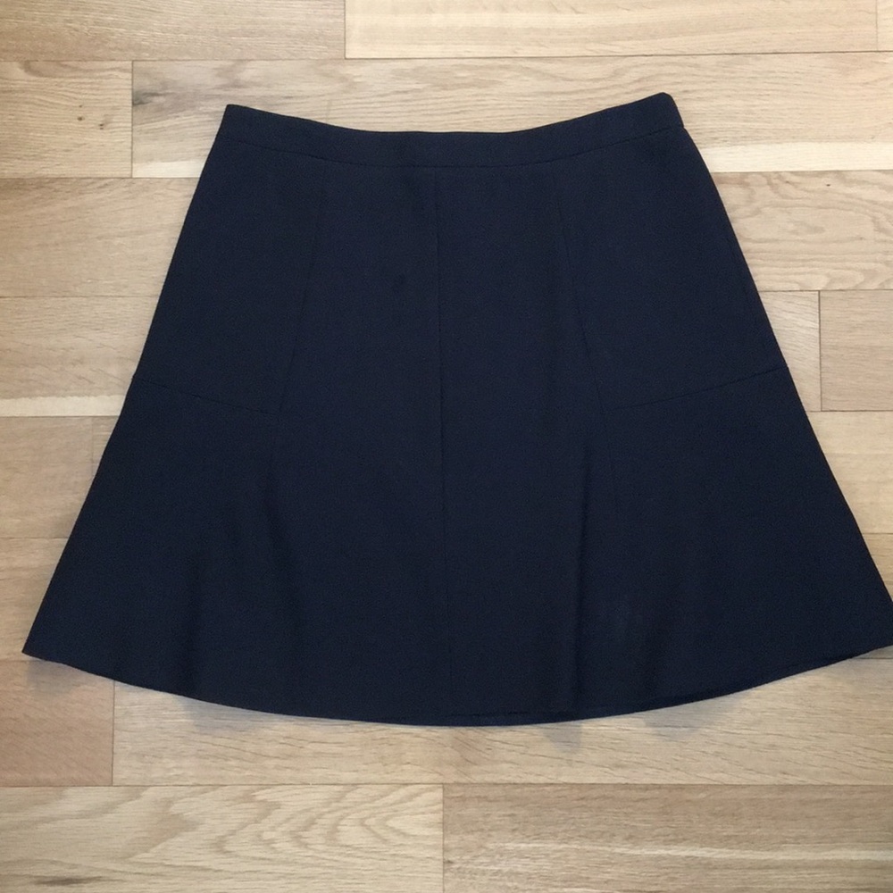 JCrew black flared mini skirt.
